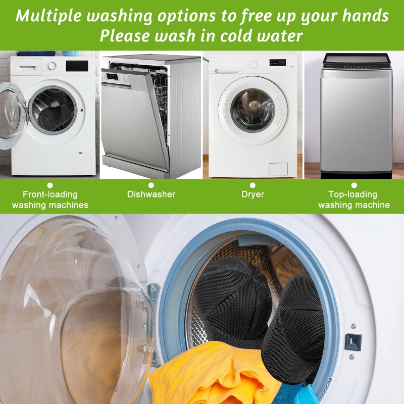 Eiito Hat Washer Cage Hat Washing Machine with Frame Cage and Hat Washer Bag Baseball Hat Washer Suitable for Adult and Kid's 1-Pack Black - Image 5